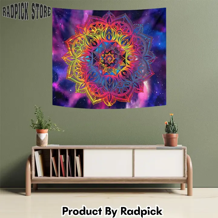 Psychedelic mandala tapestry custom mandala home decor  rp5942697
